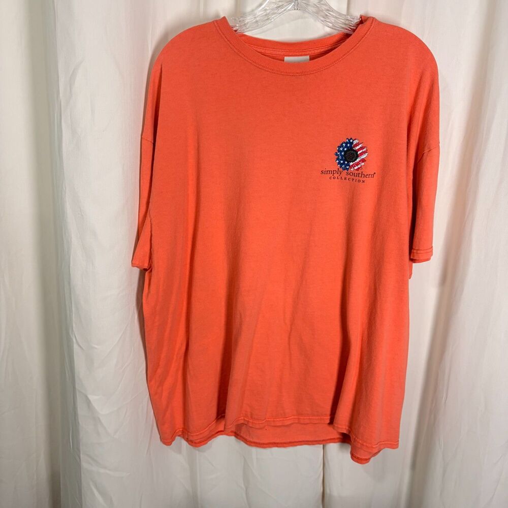 Simply Southern All American Hot Mess T-shirt 2X Coral Pig Sunflower VW Van - Picture 3 of 7